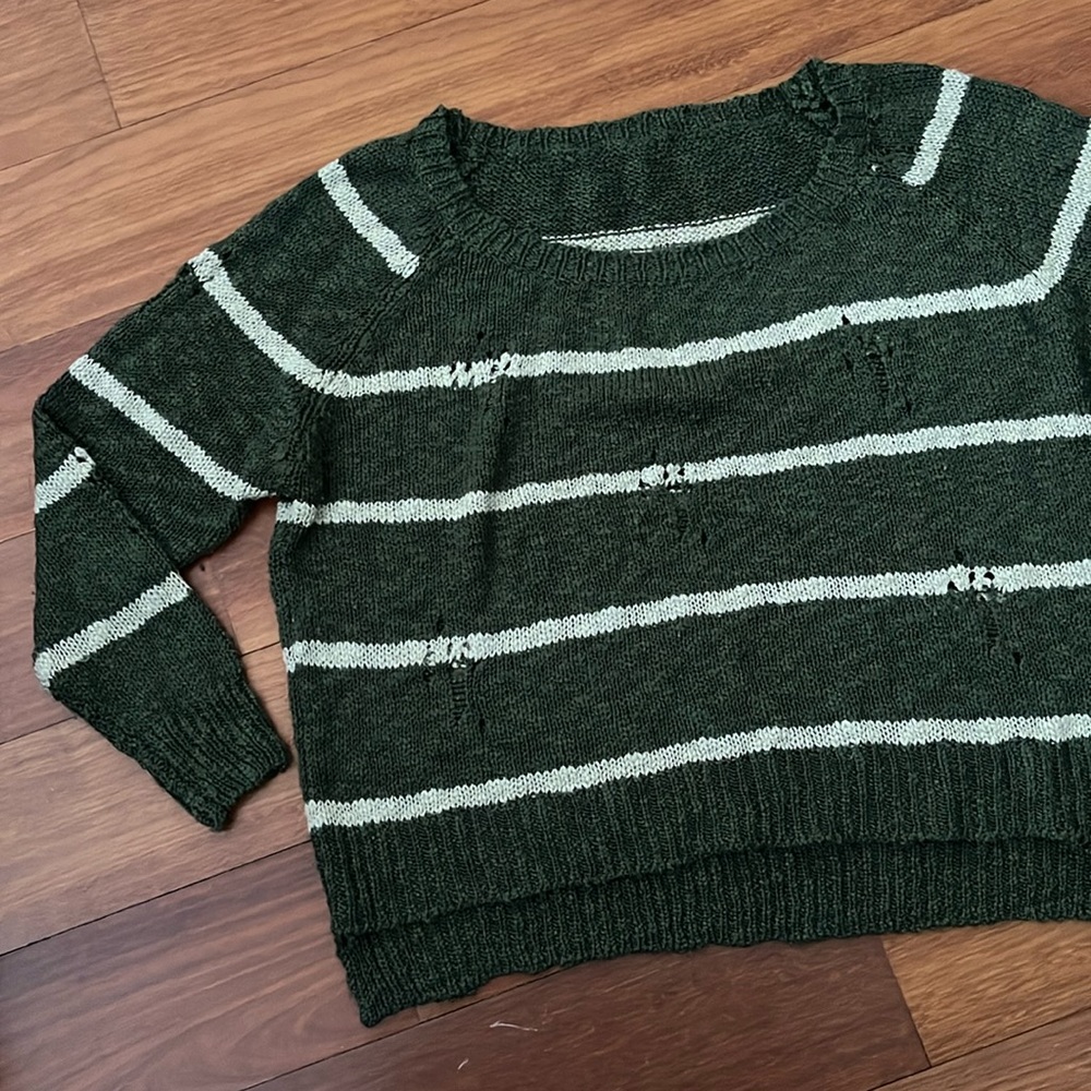 Millau Striped & Distressed Sweater